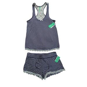 HONEYDEW INTIMATES Jasper Stripe Racerback Tank & Shorts Pajama Set Women's M